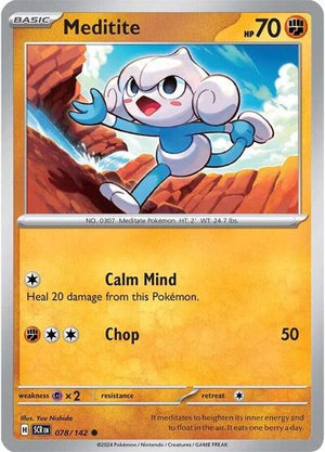 Pokemon TCG - SV07: Stellar Crown - Meditite - 078/142 - Reverse Holofoil