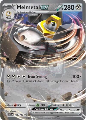 Pokemon TCG - SV07: Stellar Crown - Melmetal ex - 105/142 - Holofoil
