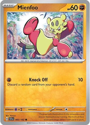 Pokemon TCG - SV07: Stellar Crown - Mienfoo - 083/142 - Reverse Holofoil