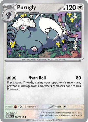 Pokemon TCG - SV07: Stellar Crown - Purugly - 117/142 - Reverse Holofoil