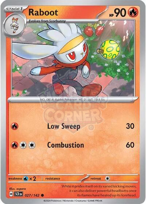 Pokemon TCG - SV07: Stellar Crown - Raboot - 027/142 - Reverse Holofoil