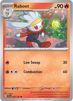 Pokemon TCG - SV07: Stellar Crown - Raboot - 027/142