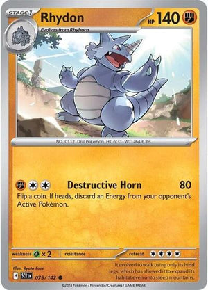 Pokemon TCG - SV07: Stellar Crown - Rhydon - 075/142
