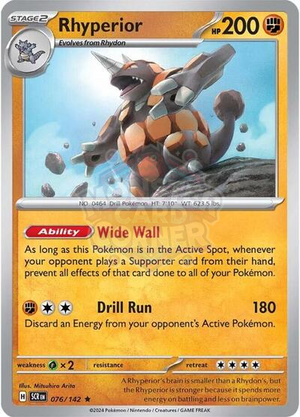 Pokemon TCG - SV07: Stellar Crown - Rhyperior - 076/142 - Reverse Holofoil