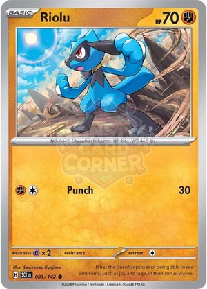 Pokemon TCG - SV07: Stellar Crown - Riolu - 081/142 - Reverse Holofoil
