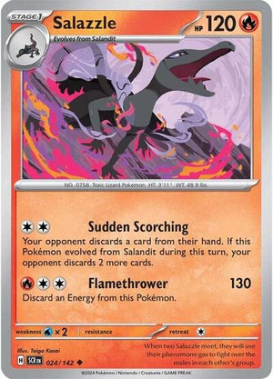 Pokemon TCG - SV07: Stellar Crown - Salazzle - 024/142 - Reverse Holofoil