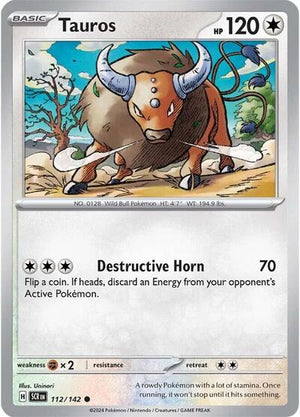 Pokemon TCG - SV07: Stellar Crown - Tauros - 112/142 - Reverse Holofoil