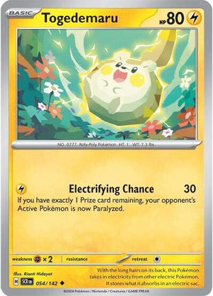 Pokemon TCG - SV07: Stellar Crown - Togedemaru - 054/142 - Reverse Holofoil