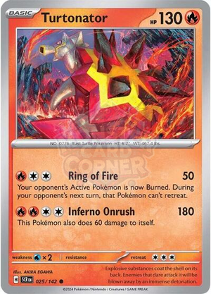 Pokemon TCG - SV07: Stellar Crown - Turtonator - 025/142 - Reverse Holofoil