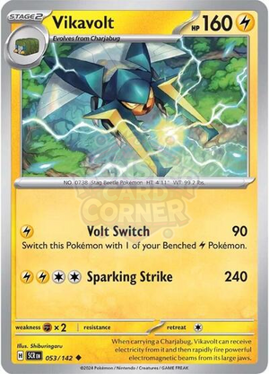 Pokemon TCG - SV07: Stellar Crown - Vikavolt - 053/142 - Reverse Holofoil