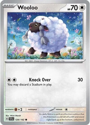 Pokemon TCG - SV07: Stellar Crown - Wooloo - 124/142 - Reverse Holofoil