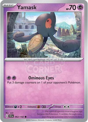 Pokemon TCG - SV07: Stellar Crown - Yamask - 062/142 - Reverse Holofoil
