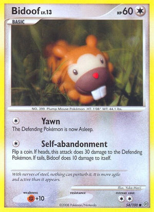 Pokemon TCG - Stormfront - Bidoof - 54/100 - Reverse Holofoil