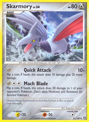 Pokemon TCG - Stormfront - Skarmory - 51/100 - Reverse Holofoil