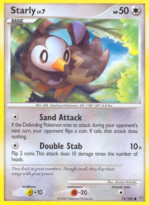 Pokemon TCG - Stormfront - Starly - 75/100 - Reverse Holofoil