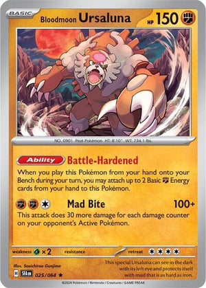 Pokemon TCG - SV: Shrouded Fable - Bloodmoon Ursaluna - 025/064 - Reverse Holofoil
