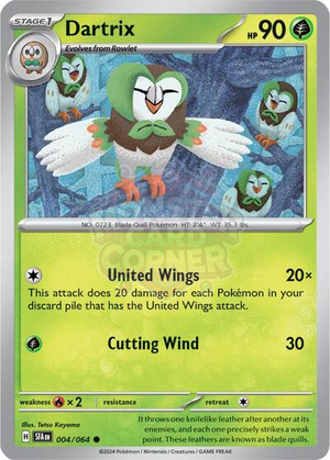 Pokemon TCG - SV: Shrouded Fable - Dartrix - 004/064 - Reverse Holofoil