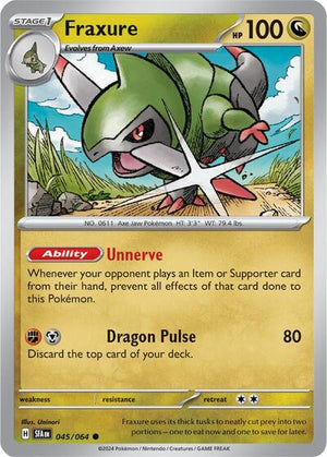 Pokemon TCG - SV: Shrouded Fable - Fraxure - 045/064 - Reverse Holofoil