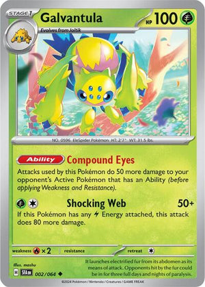 Pokemon TCG - SV: Shrouded Fable - Galvantula - 002/064 - Reverse Holofoil