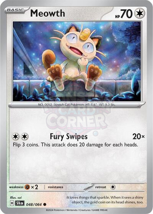 Pokemon TCG - SV: Shrouded Fable - Meowth - 048/064 - Reverse Holofoil