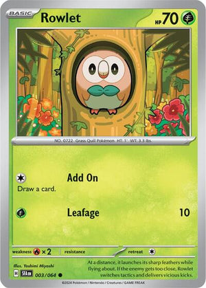 Pokemon TCG - SV: Shrouded Fable - Rowlet - 003/064