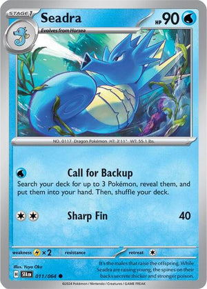 Pokemon TCG - SV: Shrouded Fable - Seadra - 011/064 - Reverse Holofoil