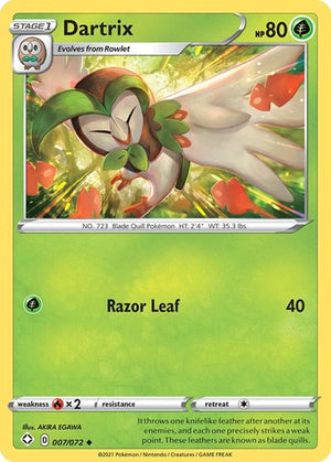 Pokemon TCG - Shining Fates - Dartrix - 007/072 - Reverse Holofoil
