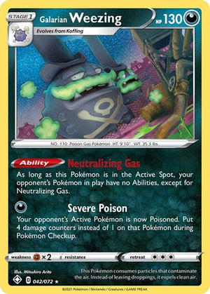Pokemon TCG - Shining Fates - Galarian Weezing - 042/072 - Reverse Holofoil