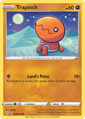 Pokemon TCG - Shining Fates - Trapinch - 040/072 - Reverse Holofoil
