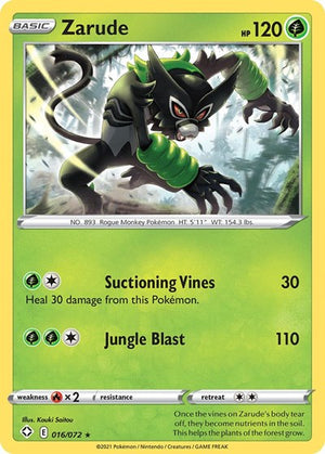 Pokemon TCG - Shining Fates - Zarude - 016/072 - Reverse Holofoil