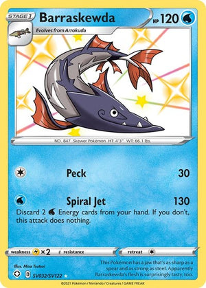 Pokemon TCG - Shining Fates: Shiny Vault - Barraskewda - SV032/SV122 - Holofoil