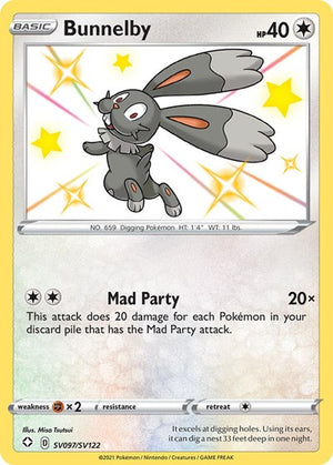Pokemon TCG - Shining Fates: Shiny Vault - Bunnelby - SV097/SV122 - Holofoil