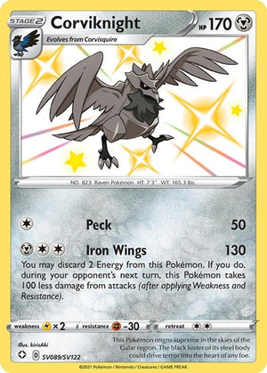 Pokemon TCG - Shining Fates: Shiny Vault - Corviknight - SV089/SV122 - Holofoil