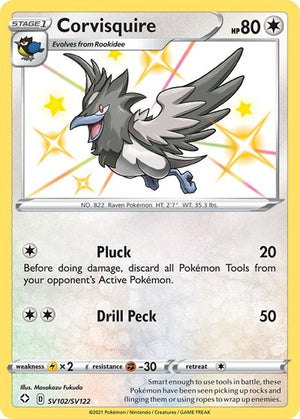 Pokemon TCG - Shining Fates: Shiny Vault - Corvisquire - SV102/SV122 - Holofoil