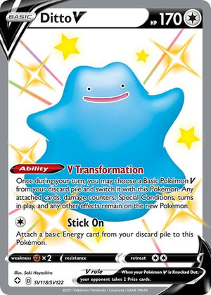 Pokemon TCG - Shining Fates: Shiny Vault - Ditto V - SV118/SV122 - Holofoil