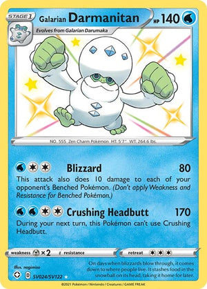Pokemon TCG - Shining Fates: Shiny Vault - Galarian Darmanitan - SV024/SV122 - Holofoil