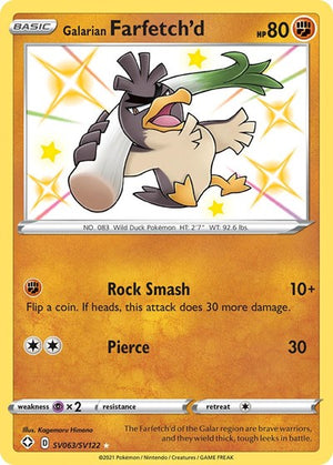 Pokemon TCG - Shining Fates: Shiny Vault - Galarian Farfetch'd - SV063/SV122 - Holofoil