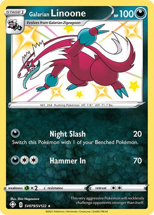 Pokemon TCG - Shining Fates: Shiny Vault - Galarian Linoone - SV079/SV122 - Holofoil