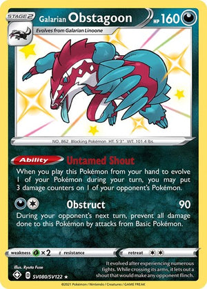 Pokemon TCG - Shining Fates: Shiny Vault - Galarian Obstagoon - SV080/SV122 - Holofoil