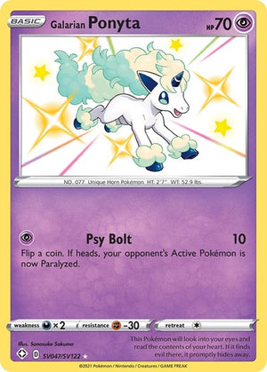 Pokemon TCG - Shining Fates: Shiny Vault - Galarian Ponyta - SV047/SV122 - Holofoil