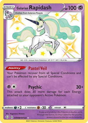 Pokemon TCG - Shining Fates: Shiny Vault - Galarian Rapidash - SV048/SV122 - Holofoil
