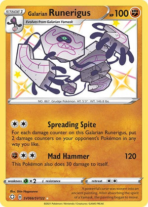 Pokemon TCG - Shining Fates: Shiny Vault - Galarian Runerigus - SV066/SV122 - Holofoil