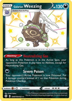 Pokemon TCG - Shining Fates: Shiny Vault - Galarian Weezing - SV077/SV122 - Holofoil