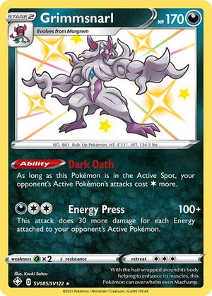 Pokemon TCG - Shining Fates: Shiny Vault - Grimmsnarl - SV085/SV122 - Holofoil
