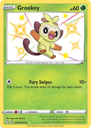 Pokemon TCG - Shining Fates: Shiny Vault - Grookey - SV004/SV122 - Holofoil