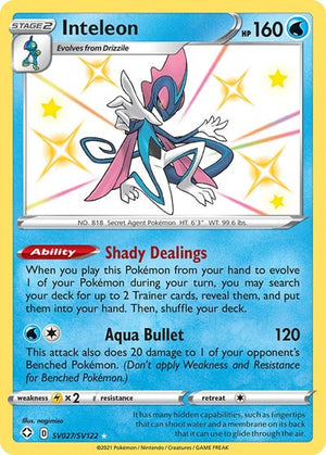 Pokemon TCG - Shining Fates: Shiny Vault - Inteleon - SV027/SV122 - Holofoil