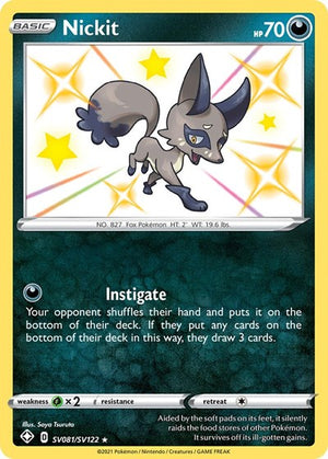 Pokemon TCG - Shining Fates: Shiny Vault - Nickit - SV081/SV122 - Holofoil