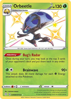 Pokemon TCG - Shining Fates: Shiny Vault - Orbeetle - SV009/SV122 - Holofoil