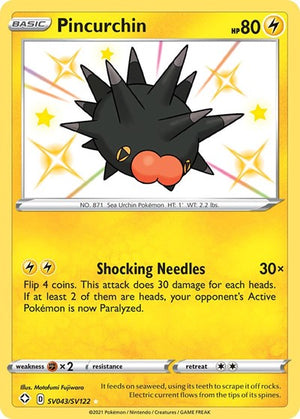 Pokemon TCG - Shining Fates: Shiny Vault - Pincurchin - SV043/SV122 - Holofoil