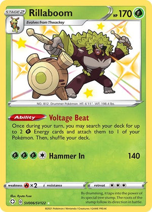 Pokemon TCG - Shining Fates: Shiny Vault - Rillaboom - SV006/SV122 - Holofoil